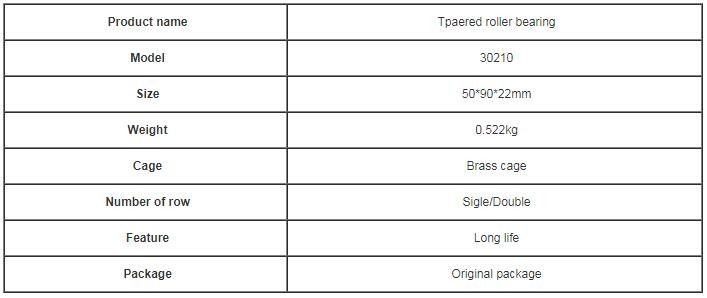 Łożysko stożkowe 30210 do urządzeń medycznych Rozmiar 50 * 90 * 22 mm